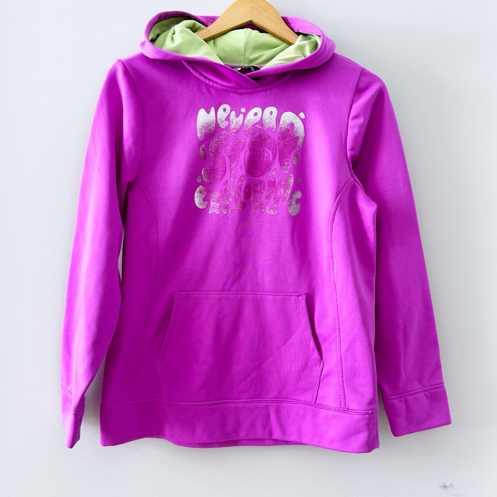 The North Face Hoodie Purple Green Girls XL 18